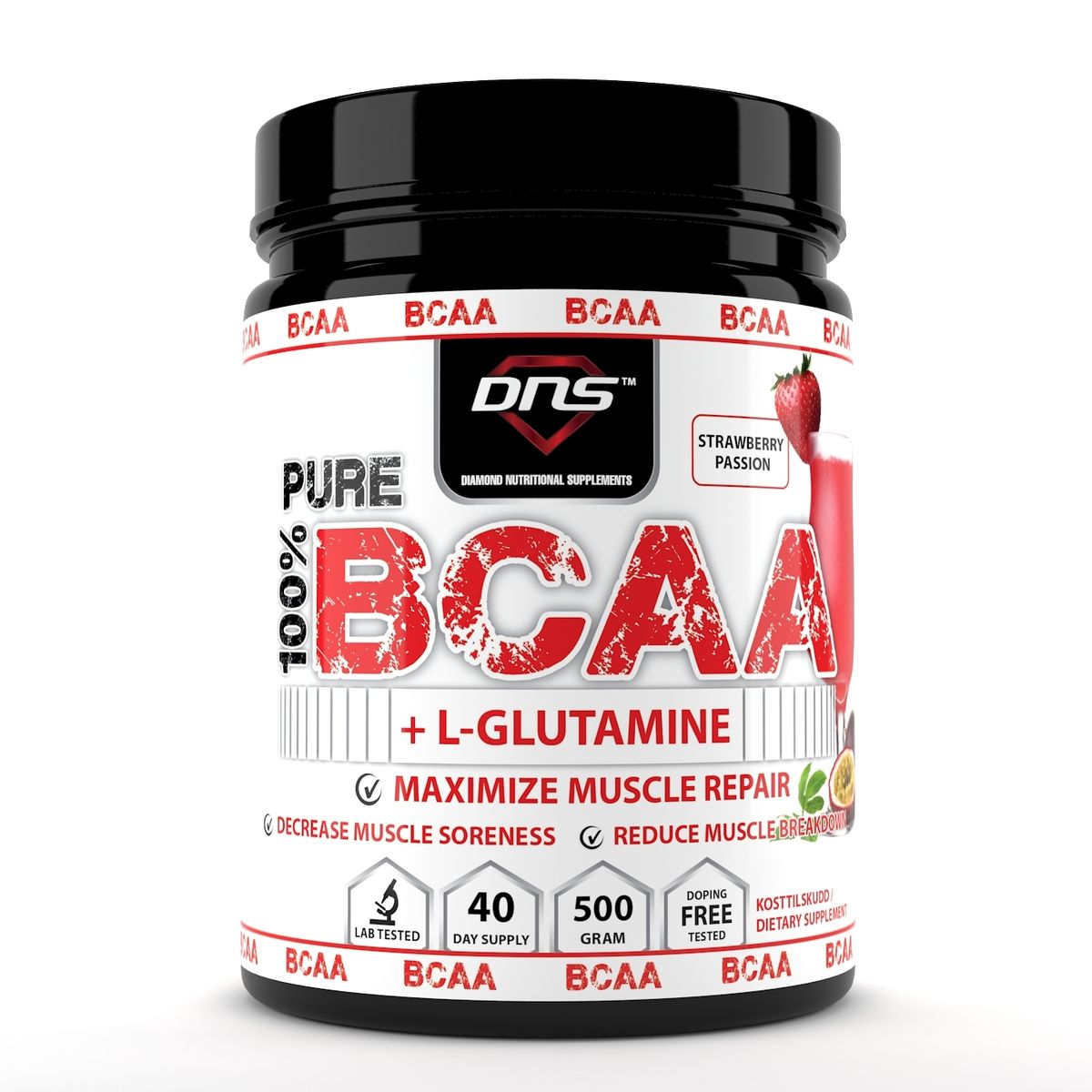 BCAA + L-Glutamin 500 gram Strawberry Passion